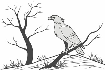 Black and White Wildlife Illustration
