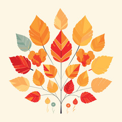 Elegant Fall Leaves Composition with Maple and Oak Branches