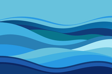 Fototapeta premium Abstract blue wave designs flow across a light background, perfect for web and banner illustrations