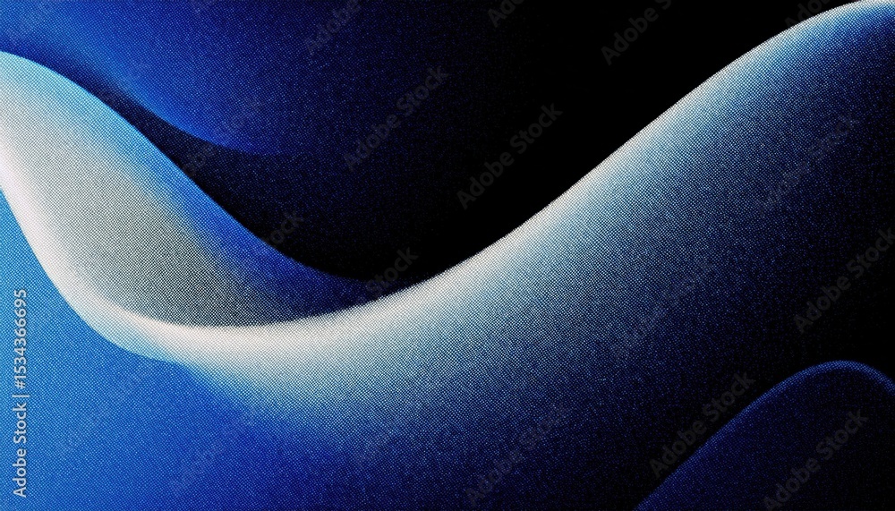 Poster abstract gradient wave in deep blue and black with grainy texture and soft lighting, ideal for digital background, web design, poster, album cover, or branding element in futuristic compositions

