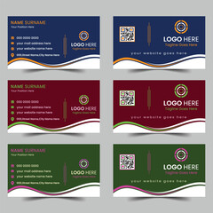 Modern corporate business card design template.