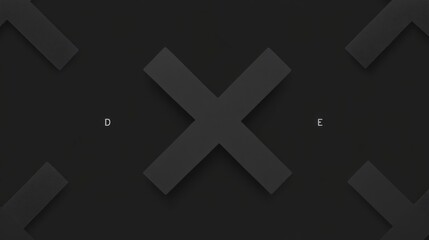 Obraz premium Dark, geometric pattern with repeating X shapes and shadows.