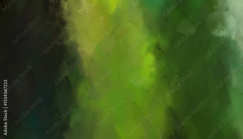 Poster abstract green and black oil painting texture with soft brush strokes and canvas grain for organic b