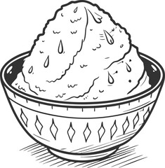 A delicious vector illustration of a birthday cake with strawberry cream, isolated with a cup of coffee