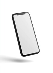 Black smartphone mockup, isolated on white