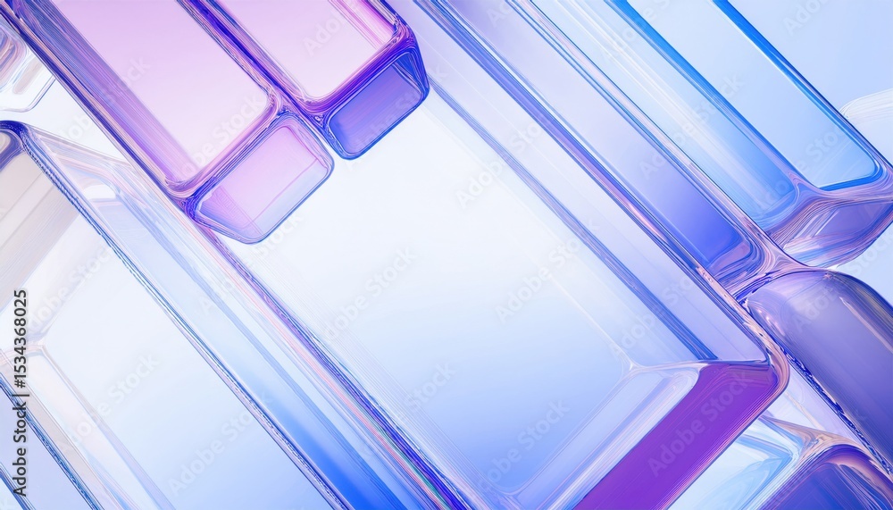 Aufkleber abstract 3d glass x shape with smooth light streaks in gradient blue and purple tones for modern branding, tech interface, web design or digital product background

