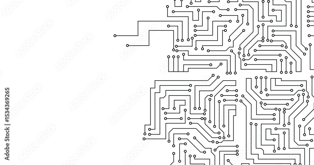 Poster circuit board technology electronics wallpaper repeat design. circuit board texture background, seam