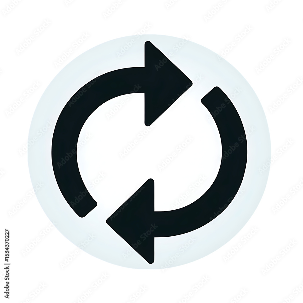 Poster circular arrows icon refresh reload symbol isolated on transparent background isolated on white back