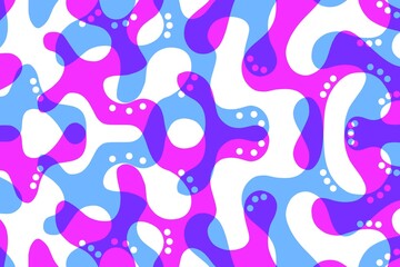 Abstract pattern of lines and shapes. 
abstract waves and dots seamless pattern in pink, purple and blue colors. Curvy abstract background 