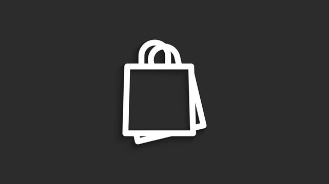 Duty-Free Lineal Icon Animation &ndash; Airport Shopping and Tax-Free Zone Symbol in 4K