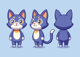 Cat Character Turnaround Model Sheet