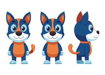 Fototapeta premium Dog Character Turnaround Model Sheet