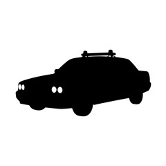 Uk Police Car  silhouette vector flat illustration design.