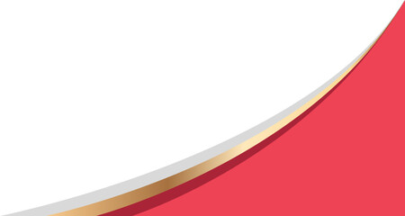 gradient red gold curve border corner vector