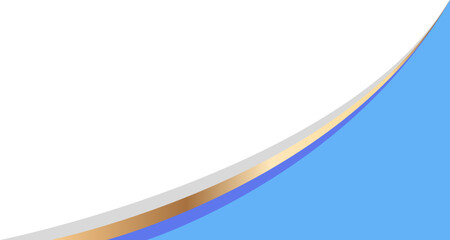 gradient blue gold curve border corner vector
