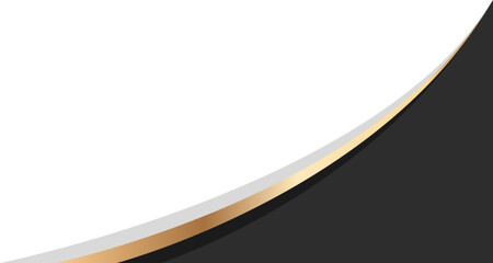 gradient black gold curve border corner vector