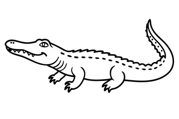 Crocodile Vector line art