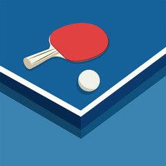 ping-pong vector minimalistic illustration, flat desig	

