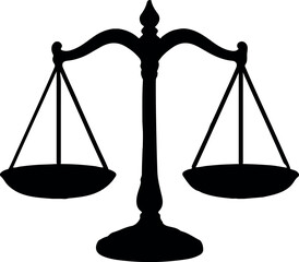 Scales of Justice Silhouette Icon for Law and Equality