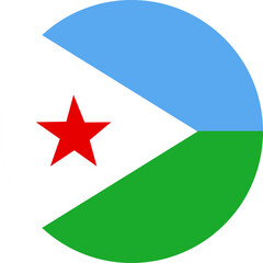 Djibouti  flag illustrator national of round