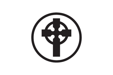 Obraz premium Gaelic cross icon silhouette vector art illustration on white background
