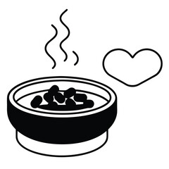 minimalistic black silhouette line-art illustration of an ashtray filled with several cigarette butts