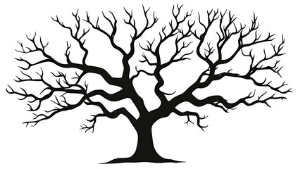 Obraz premium Silhouette of a bare tree