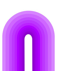 Abstract purple arch, rainbow shape, door, ornament isolated on transparent background for poster, cover, decoration, print, banner, template, wallpaper, wall, etc. Modern, futuristic, trendy style.