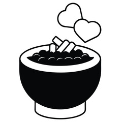 minimalistic black silhouette line-art illustration of an ashtray filled with several cigarette butts
