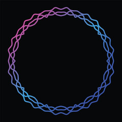 Bright Gradient Colored Mandala Abstract Lace Art.  Neon Frame Border Isolated on background, Retro Birthday Party Greeting card Invitation Design Element Symbol. 