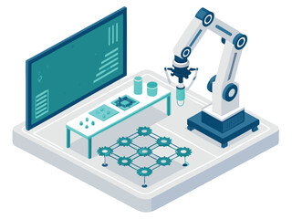 Teal and Blue Vector Art of Holographic Protein Structures  