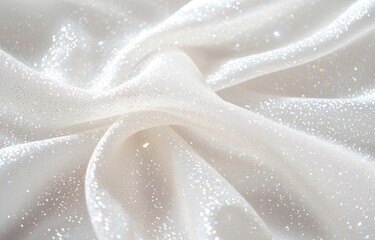 Elegant white fabric with sparkling texture