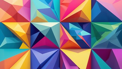 Obraz premium Low-Poly Style Digital Art with Vibrant Triangular Shapes 