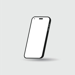 Black smartphone with a white screen or mobile vector mockup, smartphone with background. 
