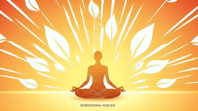 Sunrise silhouette graphic for International Yoga Day