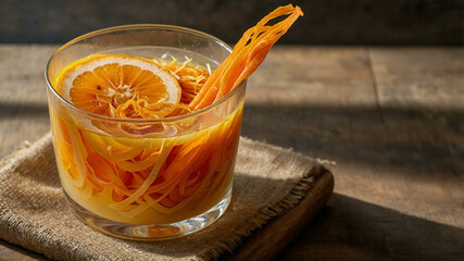 Golden Vortex of Lemon, Ginger, and Turmeric in Healing Juice Swirl
