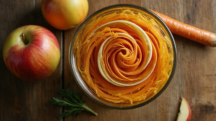 Golden Vortex of Lemon, Ginger, and Turmeric in Healing Juice Swirl