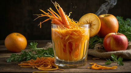 Golden Vortex of Lemon, Ginger, and Turmeric in Healing Juice Swirl