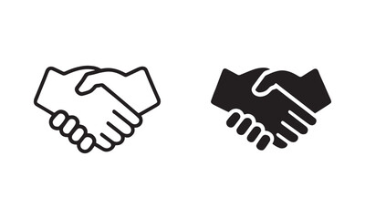 handshake icon, handshake sign vector on white background.