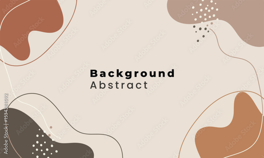 Aufkleber minimal abstract vector background with pastel earth tones and flowing shapes, with space for text