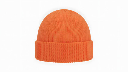Orange Knit Beanie Hat Mockup – Customizable Winter Fashion Apparel for Trendy Designs