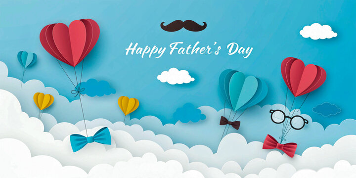 Festive Father’s Day Tribute with Colorful Heart Balloons