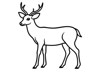 Elegant Deer Outline Vector
