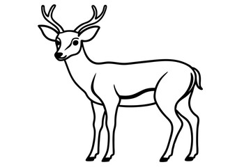 Elegant Deer Outline Vector