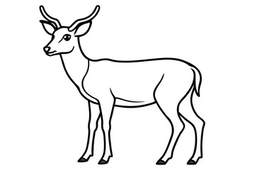 Elegant Deer Outline Vector