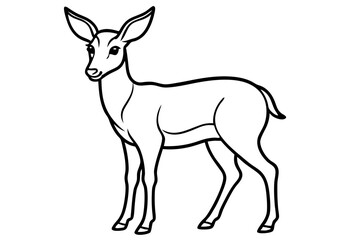 Elegant Deer Outline Vector