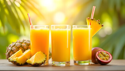 Fototapeta premium glass of pineapple juice