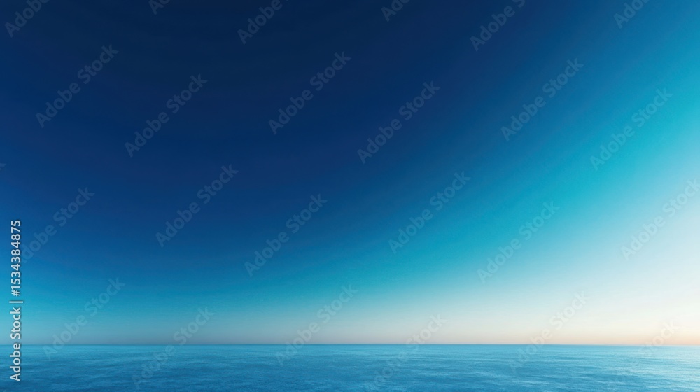 Poster a minimalist scene of an empty sky with a subtle gradient from deep blue at the top to light blue at