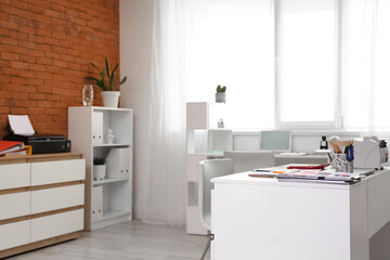 Accountant's workplace in office interior