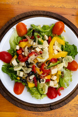 Colorful Greek salad on plate